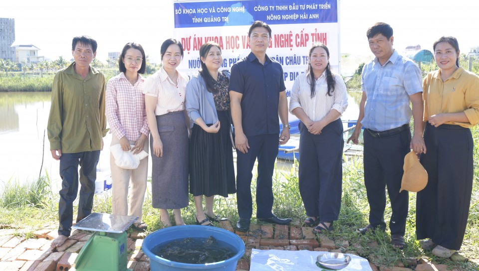 Quảng Trị: Kiểm tra thực địa mô hình nuôi cá mú Trân Châu trong ao đất bằng thức ăn công nghiệp
