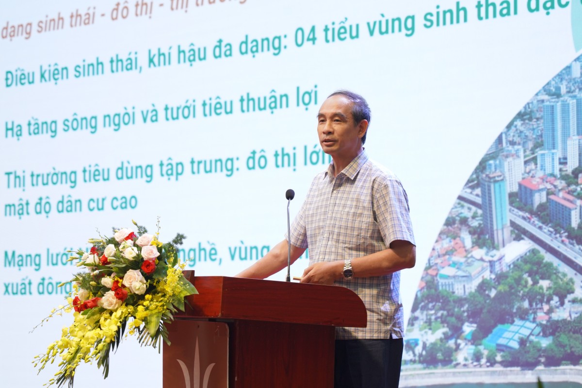 PGS.TS. Đào Thế Anh, Chủ tịch Hội Khoa học Phát triển Nông thôn Việt Nam, đề xuất phát huy lợi thế sinh thái và thị trường của vùng Đồng bằng sông Hồng trong phát triển nông nghiệp xanh, tuần hoàn.