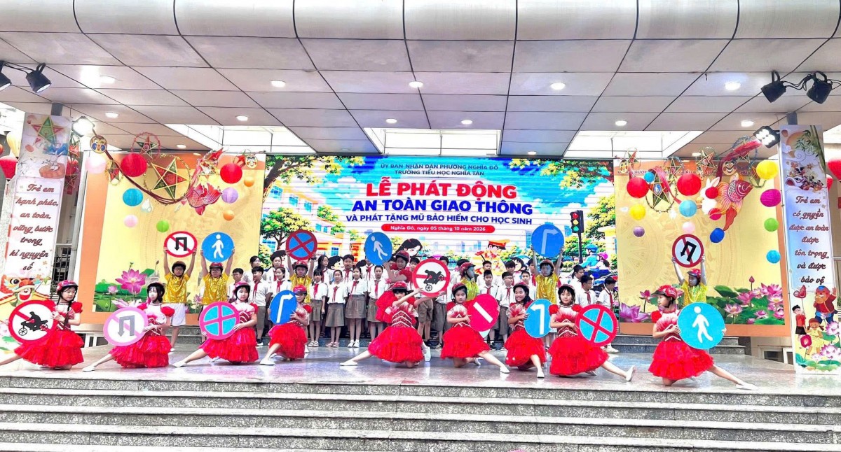 Trường Tiểu học Nghĩa Tân: Lan tỏa thông điệp “An toàn là trên hết”