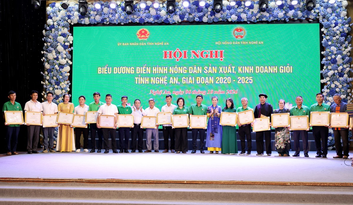Nghệ An biểu dương 130 điển hình nông dân sản xuất, kinh doanh giỏi giai đoạn 2020-2025