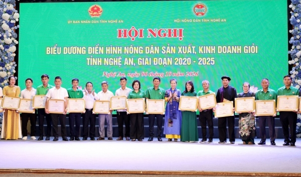 Nghệ An biểu dương 130 điển hình nông dân sản xuất, kinh doanh giỏi giai đoạn 2020-2025
