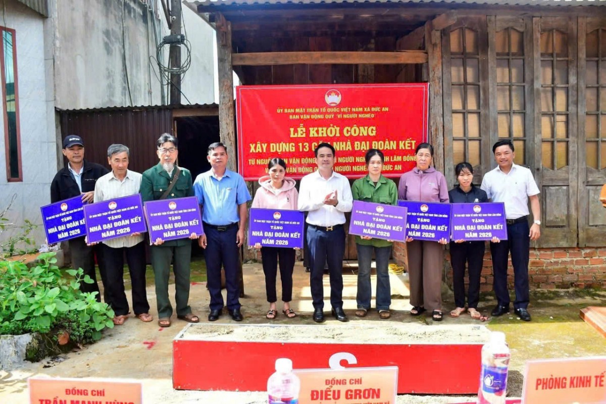 Lâm Đồng: Xã Đức An khởi công xây dựng 13 căn nhà Đại đoàn kết cho hộ nghèo