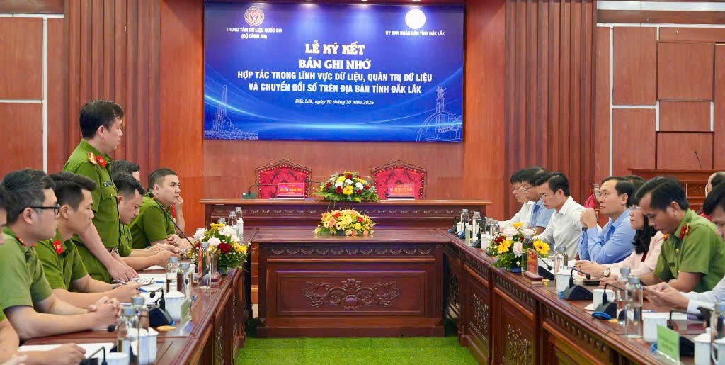 Đắk Lắk hợp tác Trung tâm Dữ liệu Quốc gia, thúc đẩy quản trị dữ liệu và chuyển đổi số