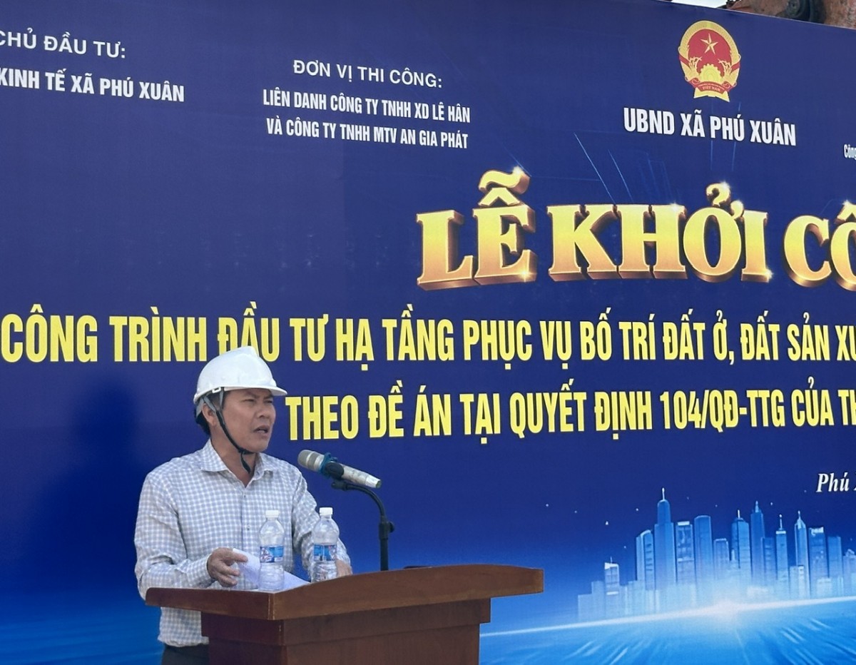 Xã Phú Xuân tổ chức Lễ khởi công Dự án bố trí đất ở, đất sản xuất cho đồng bào dân tộc thiểu số