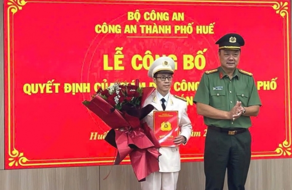 Thượng tá Quách Hoàng Thảo giữ chức Trưởng phòng Phòng Hậu cần, CATP Huế