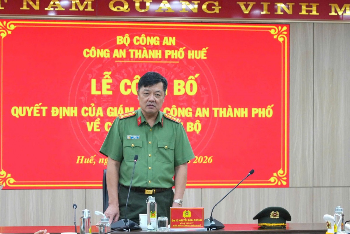 Thượng tá Quách Hoàng Thảo giữ chức Trưởng phòng Phòng Hậu cần, CATP Huế
