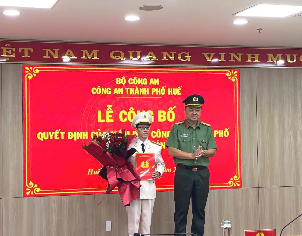 Thượng tá Quách Hoàng Thảo giữ chức Trưởng phòng Phòng Hậu cần, CATP Huế