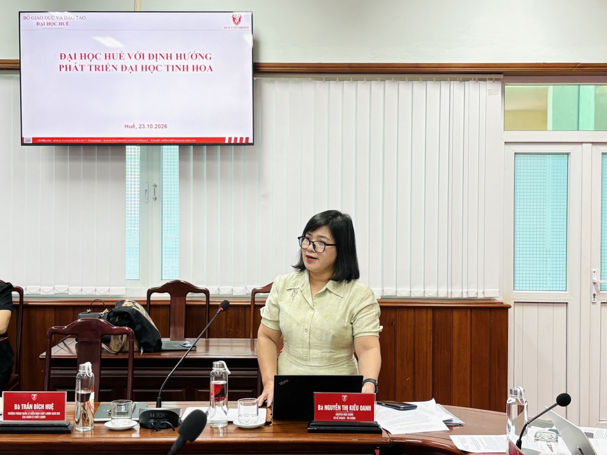 Bộ GD&ĐT khảo sát Đại học Huế về đại học tinh hoa, nguồn nhân lực chất lượng cao và hợp tác quốc tế.