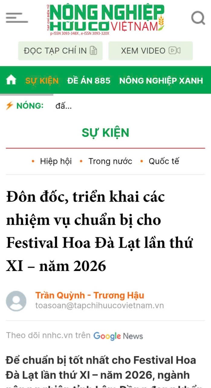 Báo chí đã quan tâm thông tin, tuyên truyền quảng bá về Festival Hoa Đà Lạt lần thứ XI – năm 2026