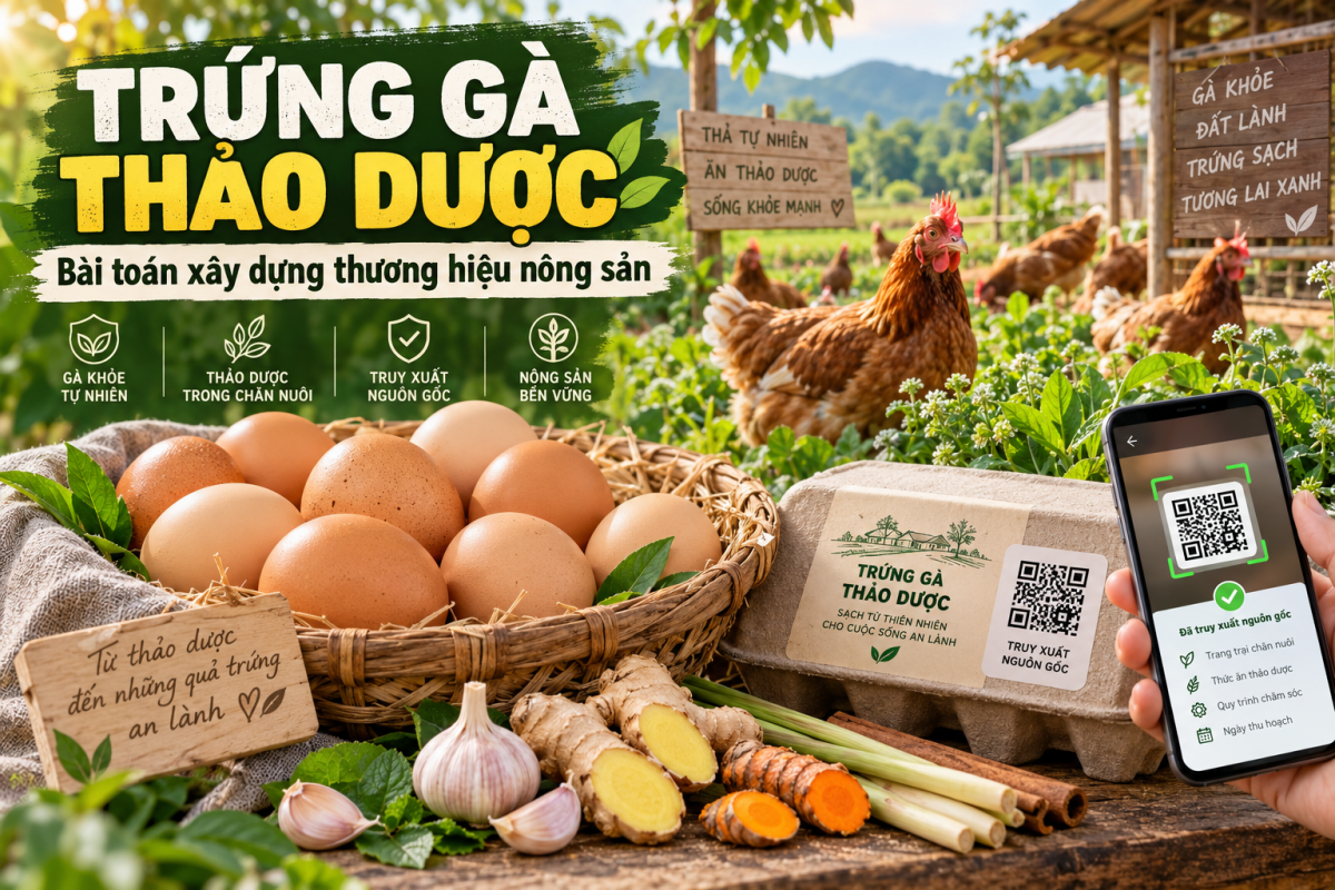Trứng gà thảo dược và bài toán xây dựng thương hiệu nông sản